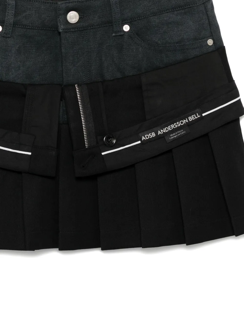 Andersson Bell Black Inside Out Pleats Miniskirt In Black