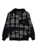 Andersson Bell patchwork hood zip-up jacket - Black
