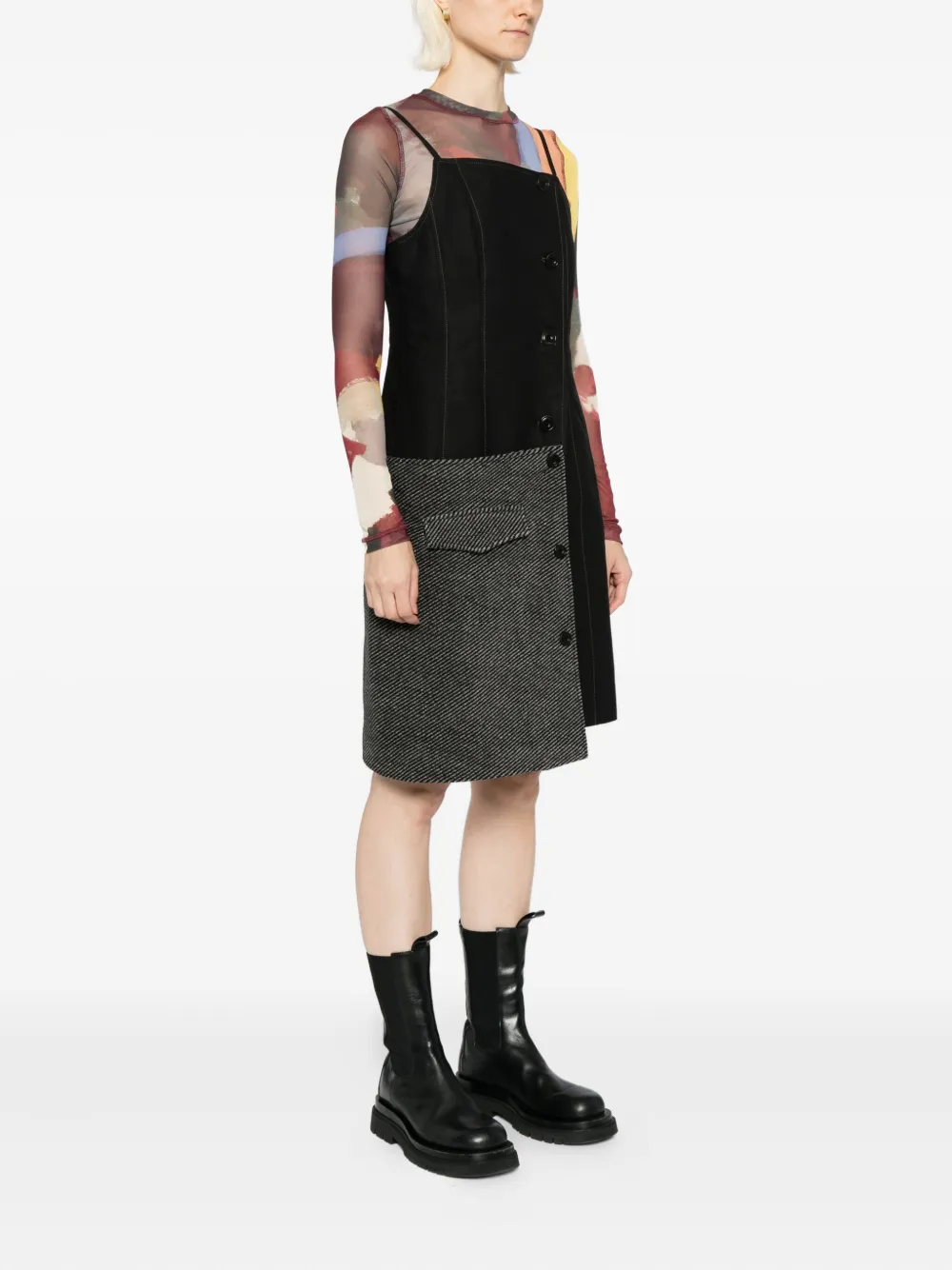 Andersson Bell Jurk met patchwork Zwart