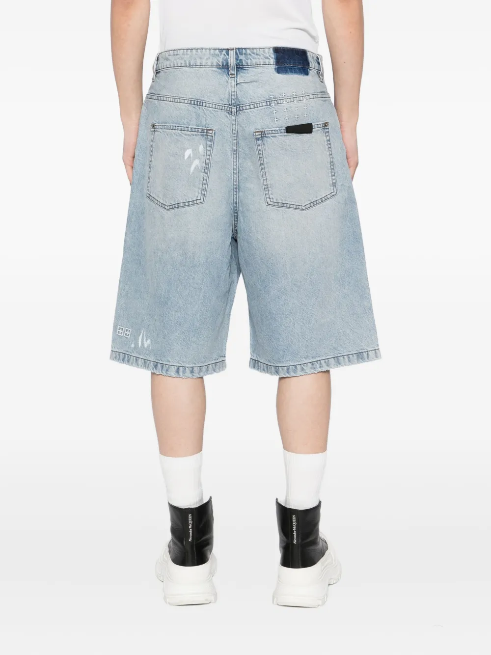 Ksubi Maxx Painter Denim Shorts In Blue