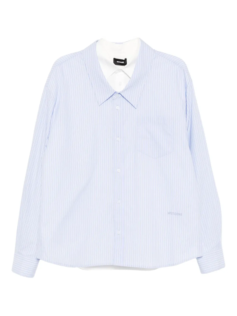 We11 Done Logo-embroidered Shirt In Blue
