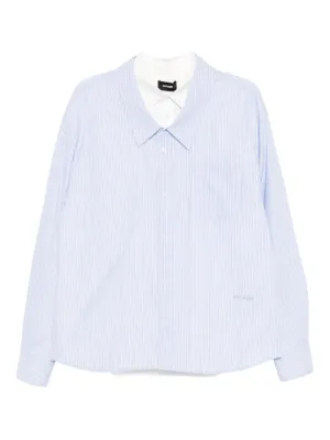 Sacai ストライプ レイヤードシャツ | ブルー | FARFETCH JP