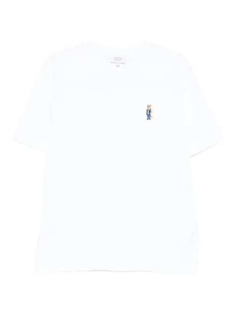 Maison Kitsuné Camiseta de algodão com bordado de raposa