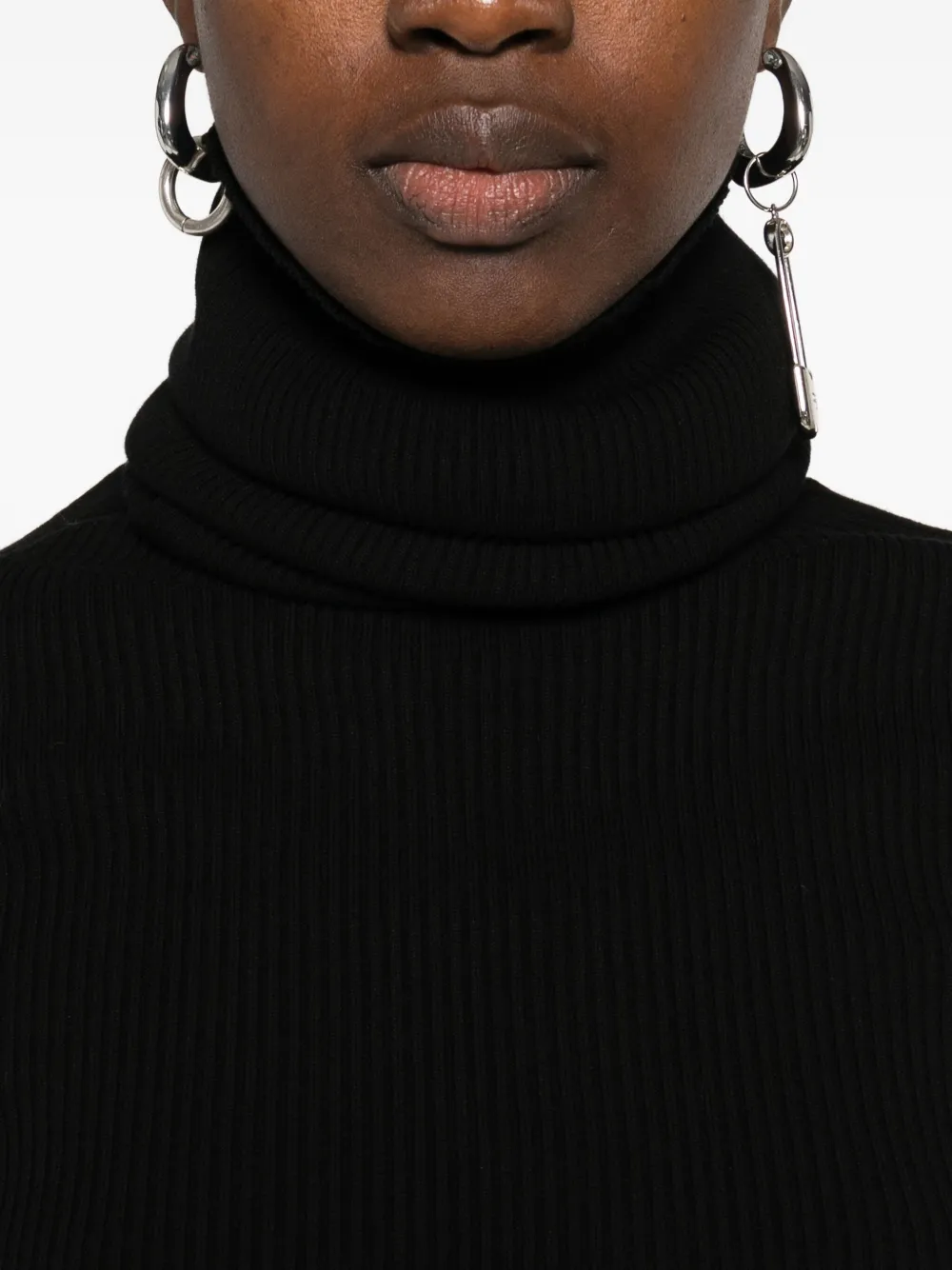 Rick Owens ribbed turtleneck sweater Zwart