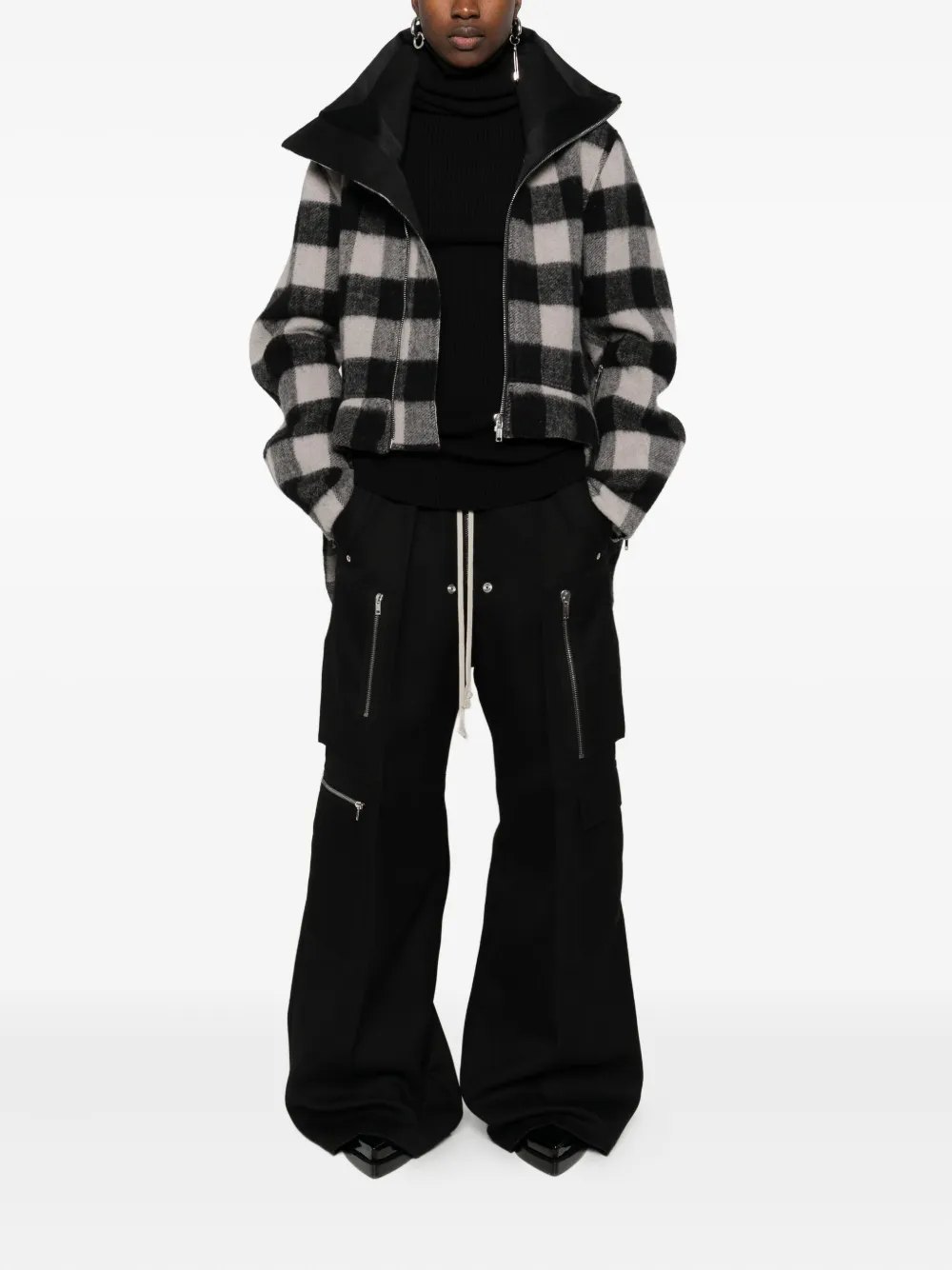 Rick Owens ribbed turtleneck sweater Zwart