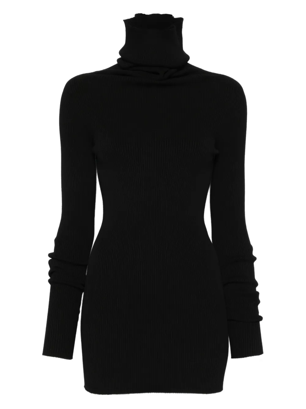 Rick Owens ribbed turtleneck sweater Zwart