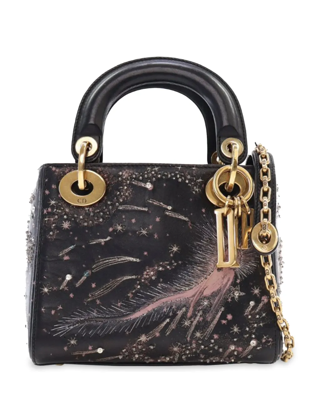 Christian Dior Pre-Owned 2017 ミニ ラムスキン アイ フィール ブルー レディ ディオール サッチェルバッグ Christian Dior Pre-Owned 2017 ミニ ラムスキン アイ フィール ブルー レディ ディオール サッチェルバッグ
