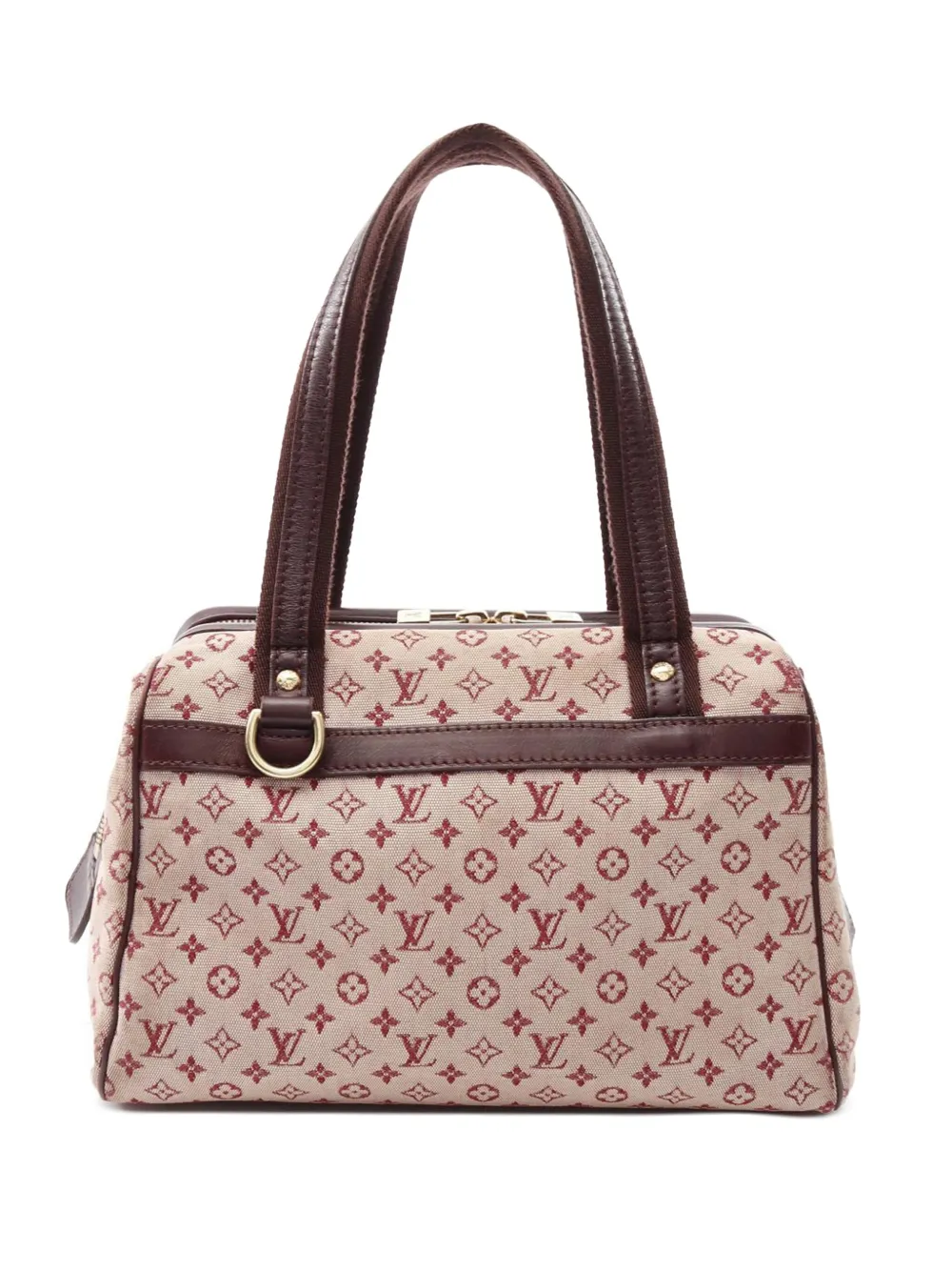Pre-owned Louis Vuitton 2002 Monogram Mini Lin Josephine Pm Handbag In Red