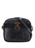 Ferragamo Pre-Owned 2010-2025 Embossed Lizard Leather Vara crossbody bag - Black