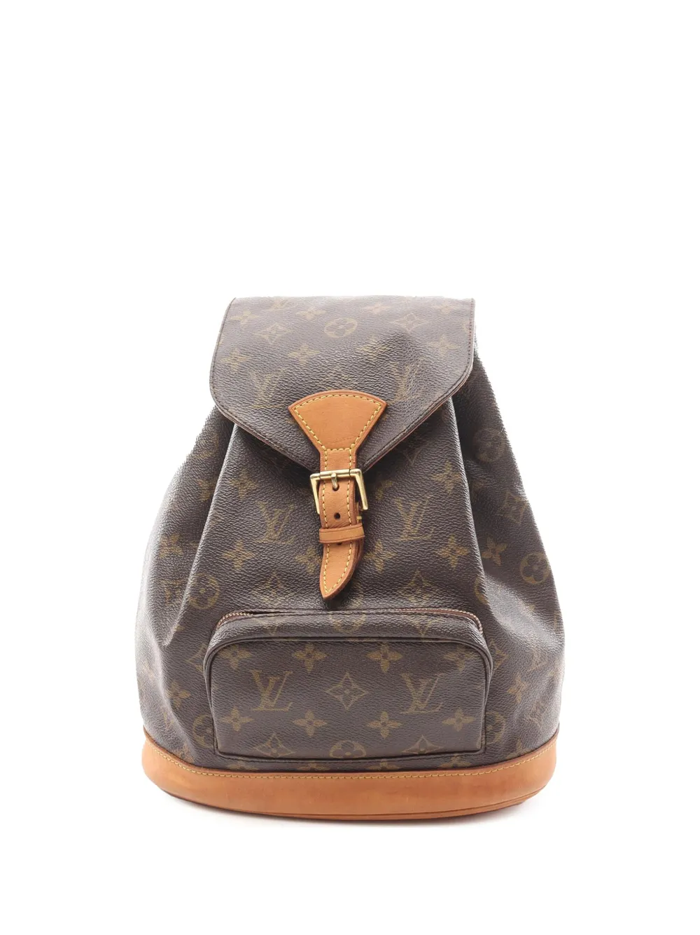 Pre-owned Louis Vuitton 2000 Monogram Montsouris Mm Backpack In Brown