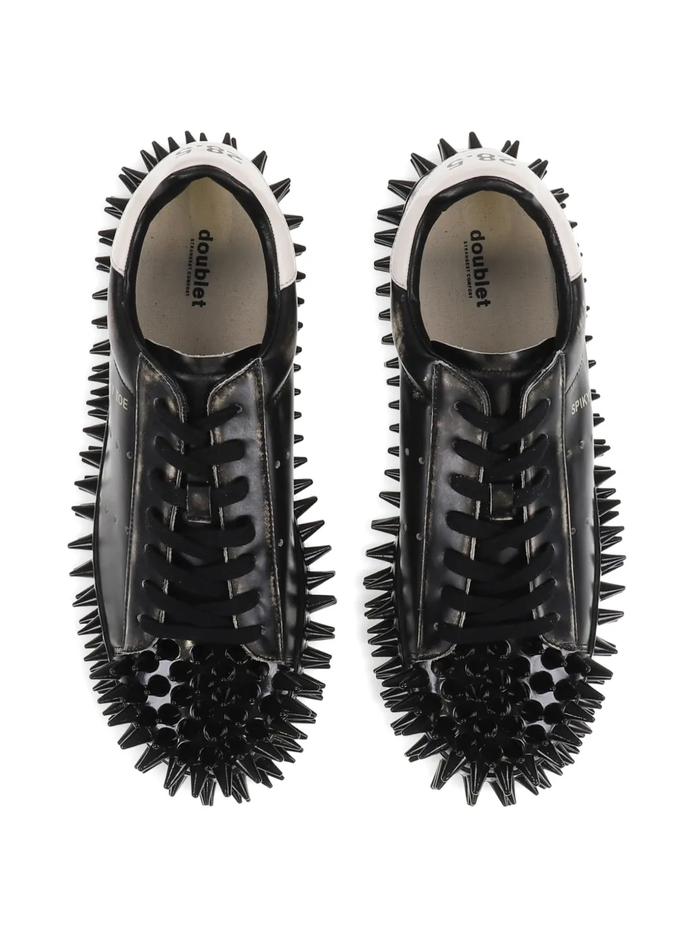 Doublet Spiky embellished lace-up low-top sneakers Black