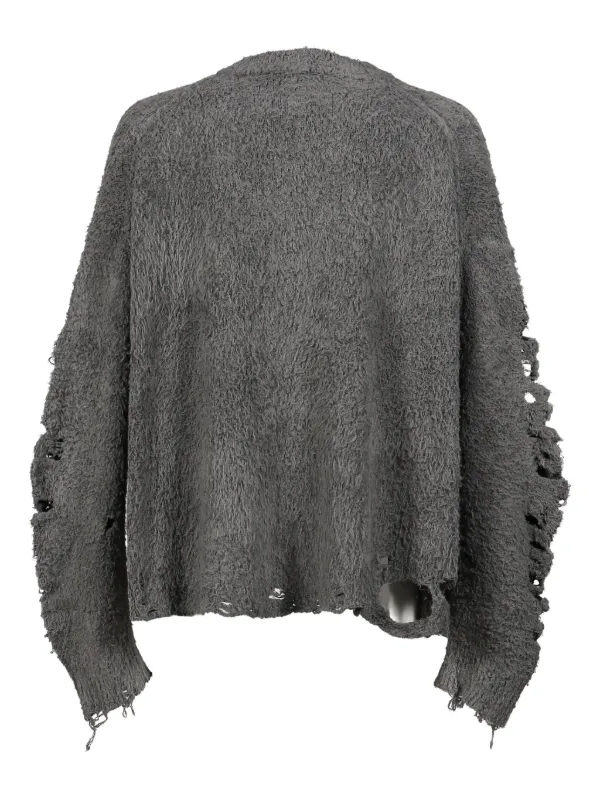 トップス Rosen Kreuz ribbed damage knit Doublet Frayed rib-cage Sweater | Grey | FARFETCH