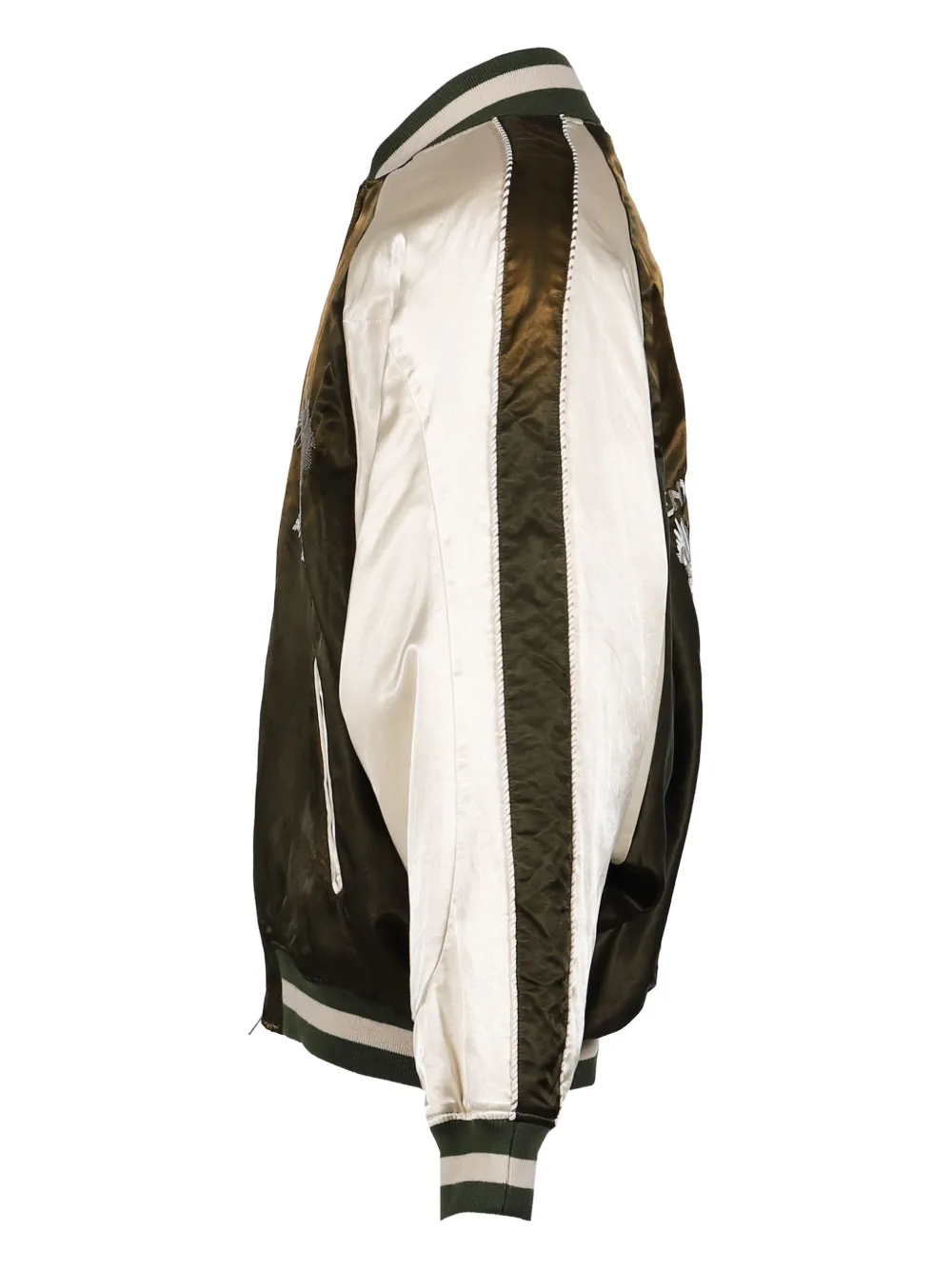 Doublet Bomberjack met geborduurde tijger Groen