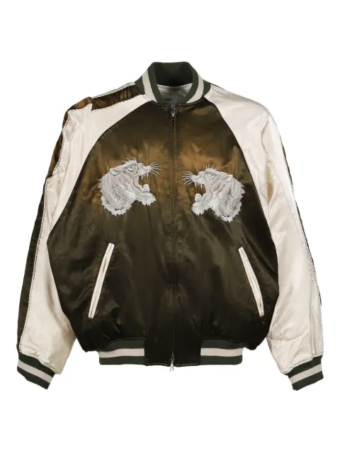 Doublet tiger-embroidered bomber jacket