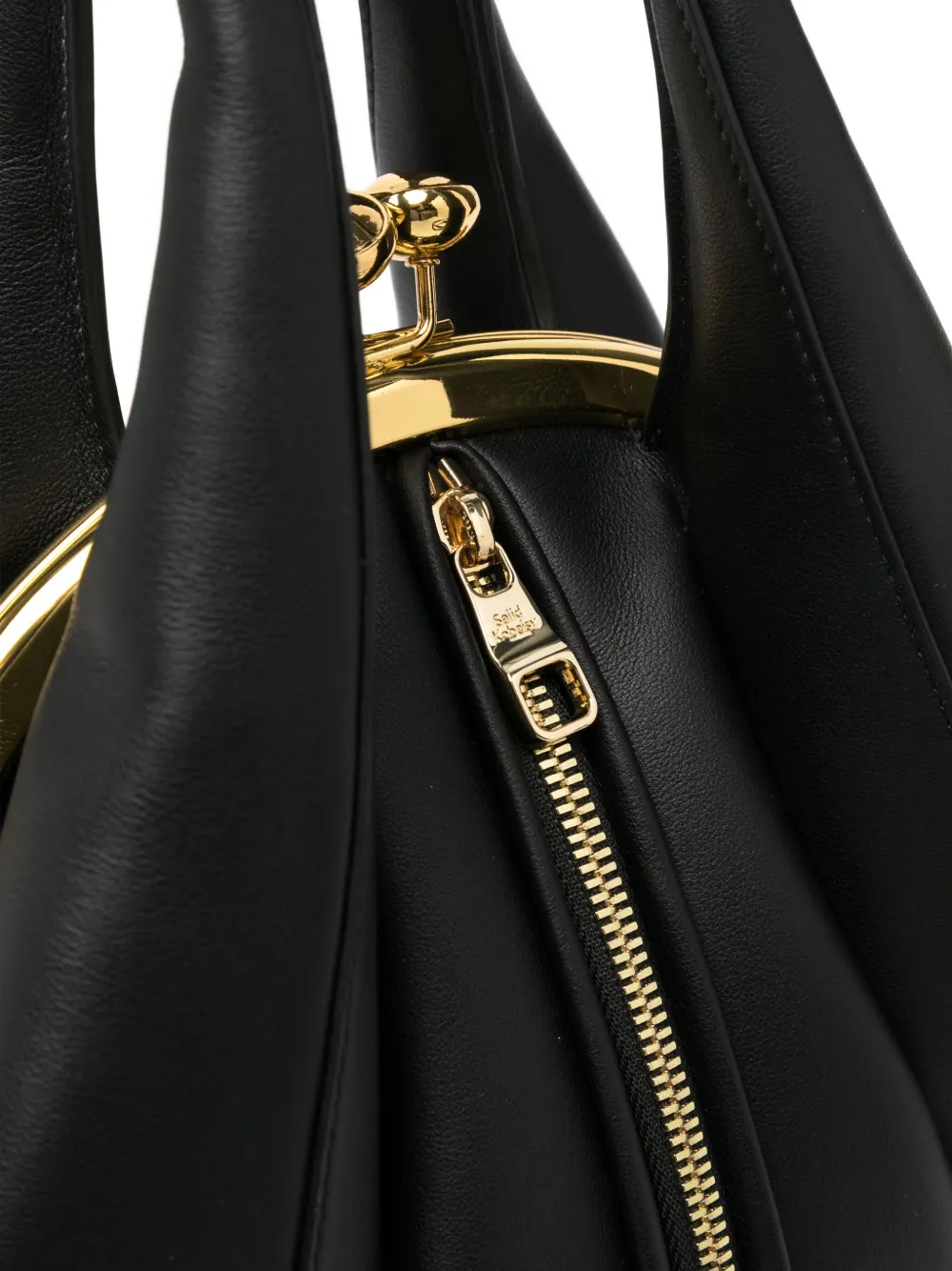 Saiid Kobeisy Calfskin Bag With Middle Zipper In Black