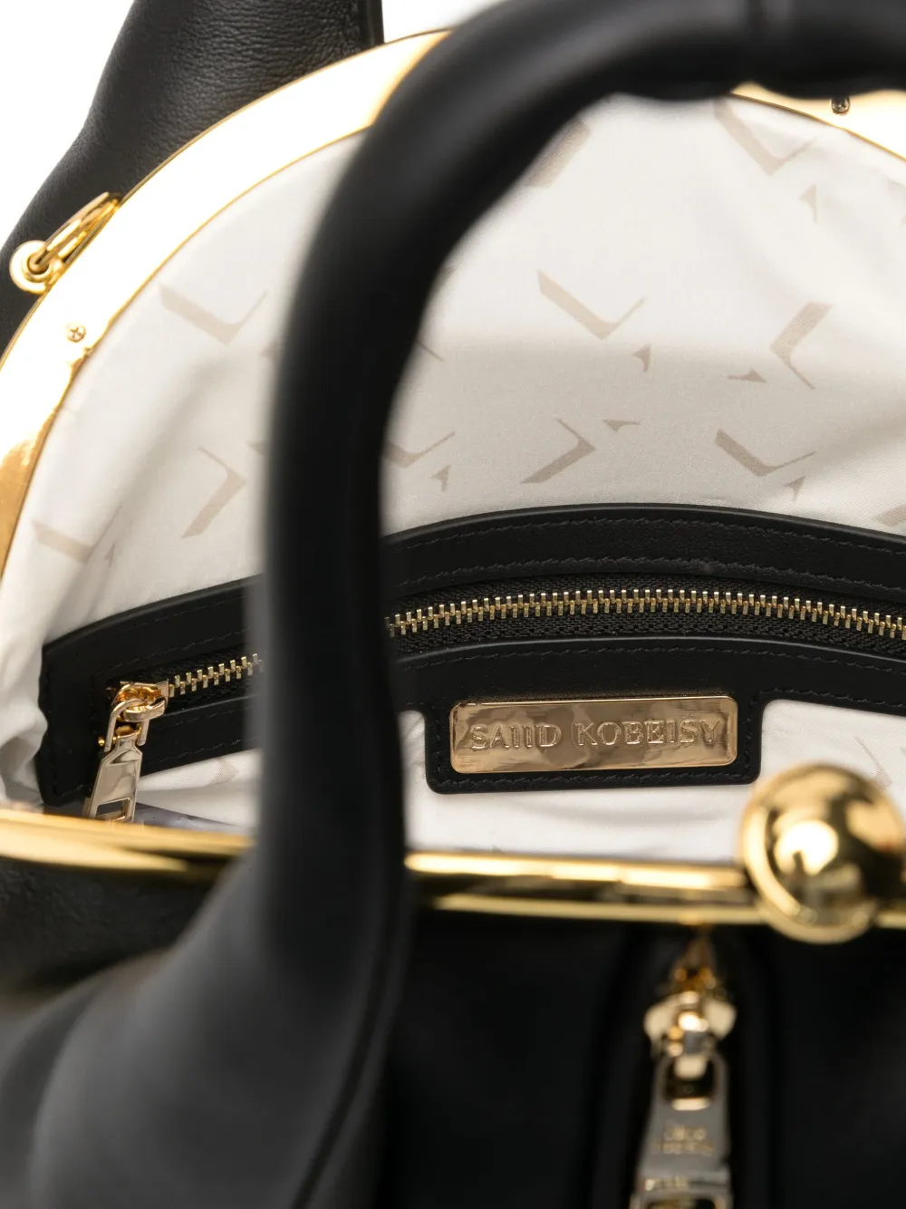 Saiid Kobeisy Calfskin Bag With Middle Zipper In Black