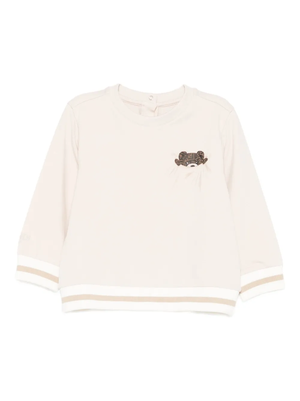 Fendi Kids Sweater met beerapplicatie Beige