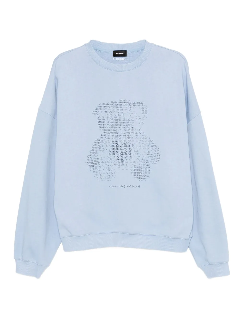 We11 Done Coding-teddy Sweatshirt In Blue