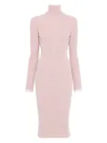 Elisabetta Franchi ribbed turtleneck midi dress - Pink