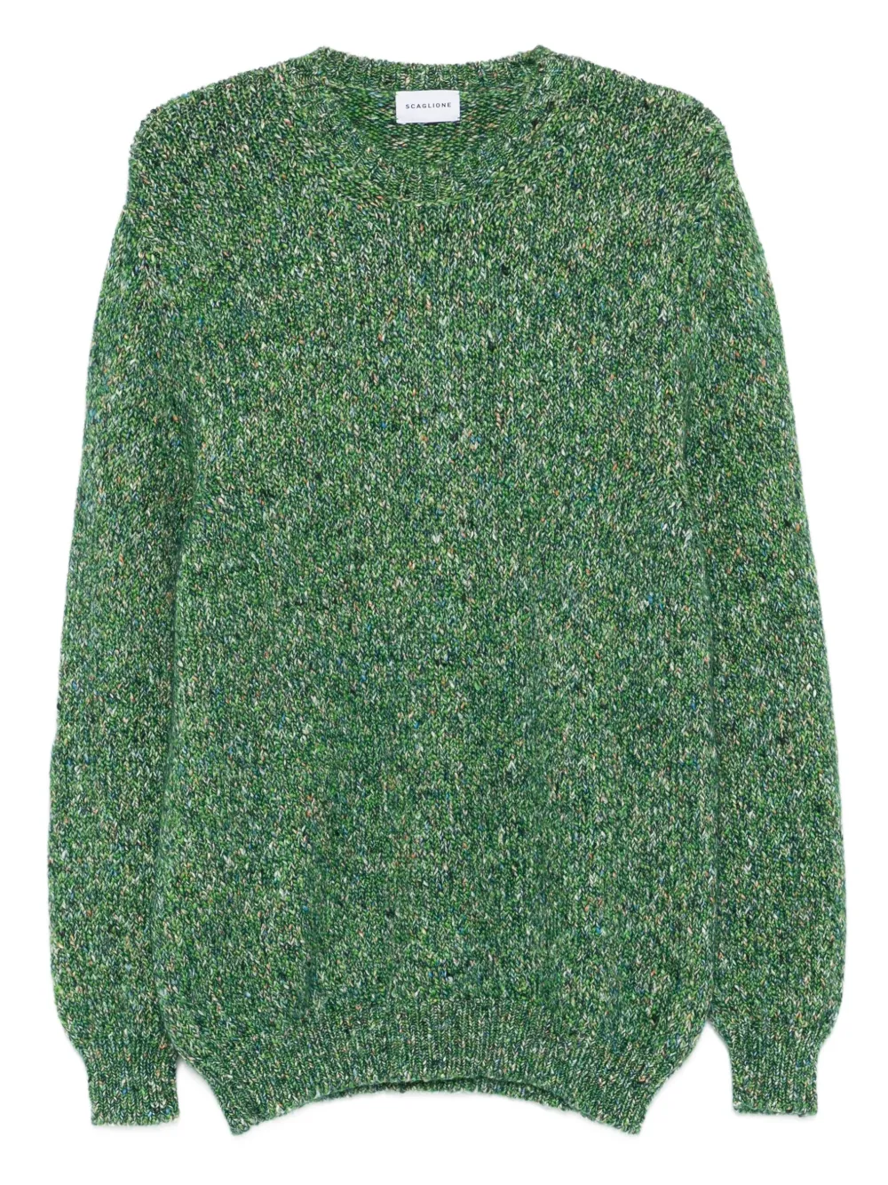 speckled crew-neck sweater