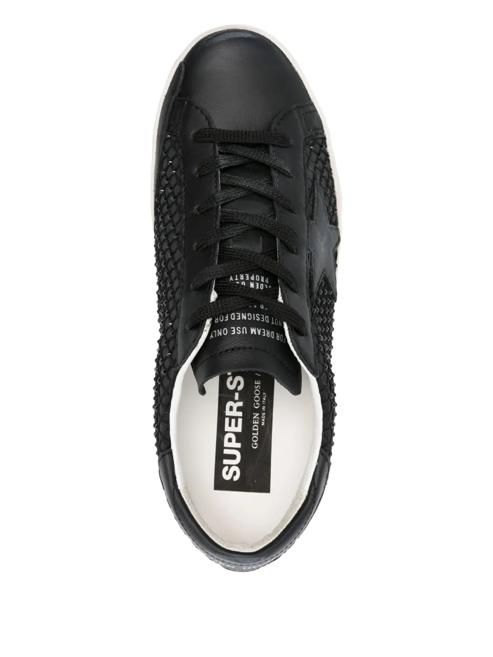 Golden Goose Super-Star beaded leather trainers Black