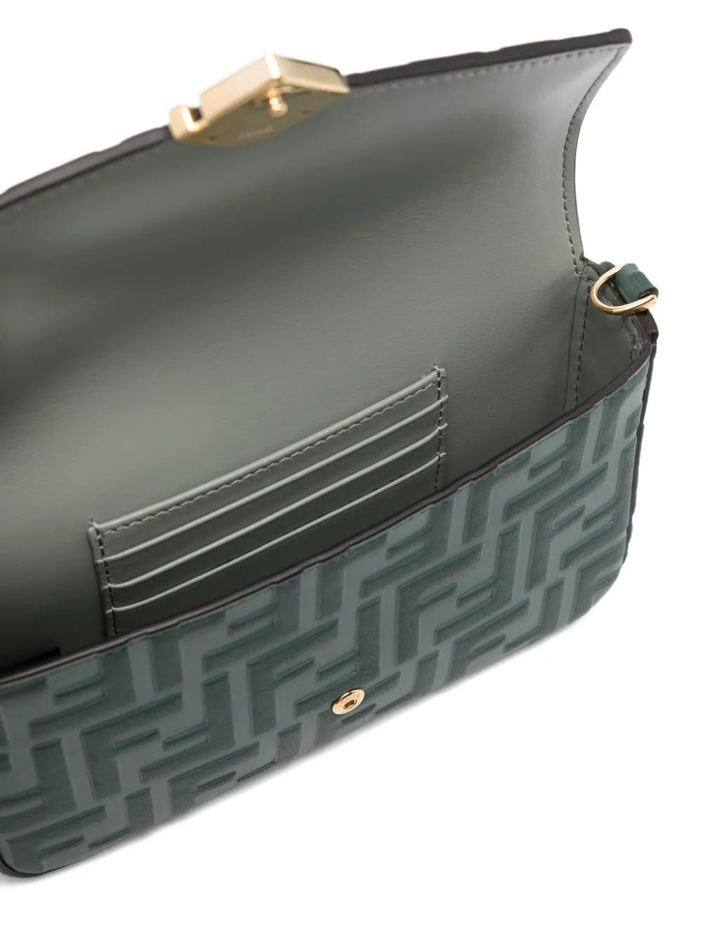 FENDI FF Diamonds flap clutch bag Groen