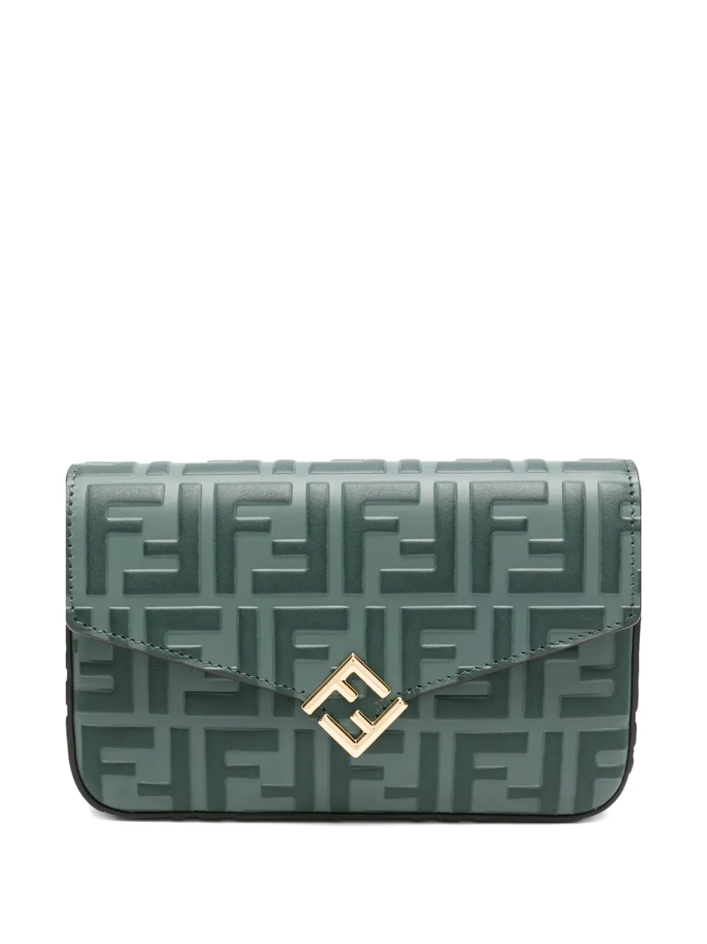 FENDI FF Diamonds flap clutch bag Groen