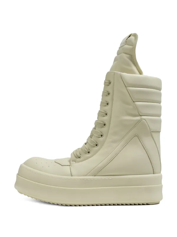 Rick Owens Mega Geobasket Leather Boots | Neutrals | FARFETCH