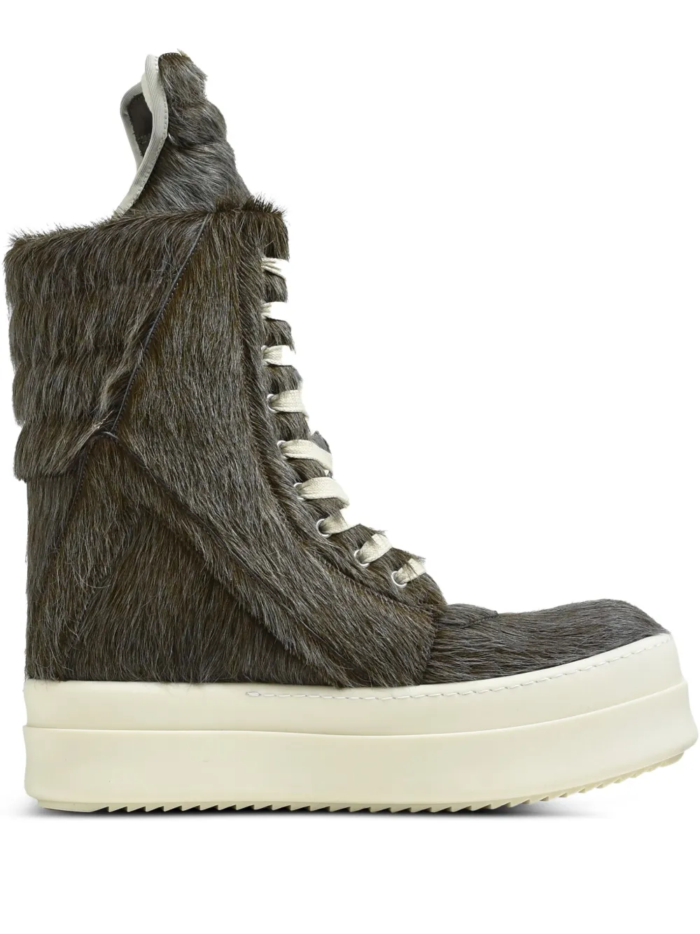 Rick Owens Mega Geobasket leather lace-up shoes Brown