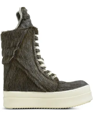 靴 Rickowens Megalaced Geobasket Rick Owens Mega Geobasket Sneakers - Black / Pearl / Pearl – Kith