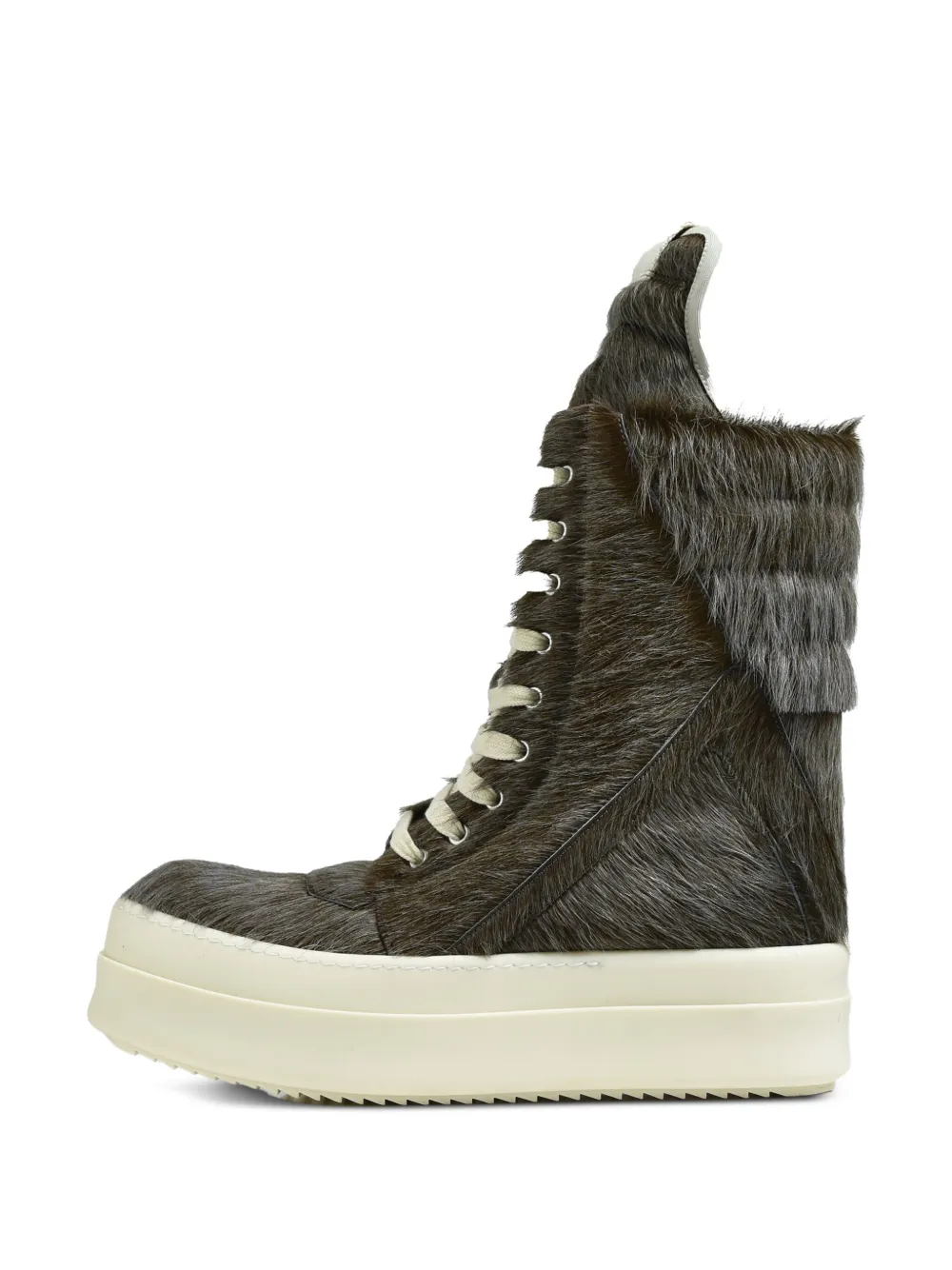 Rick Owens Mega Geobasket leather lace-up shoes Brown