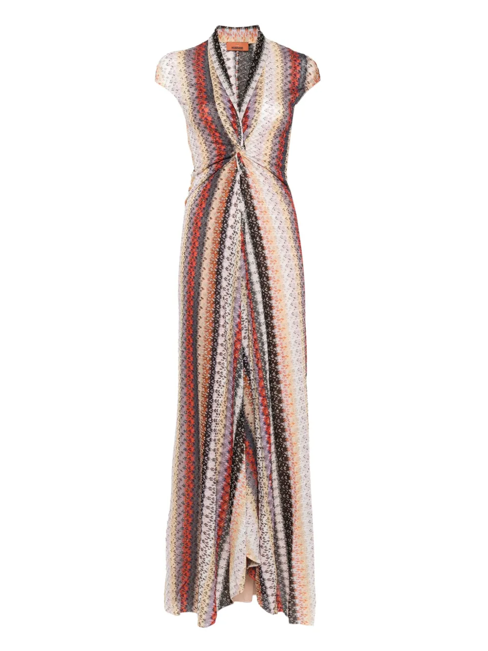 Missoni multicolored striped-knit maxi dress Roze