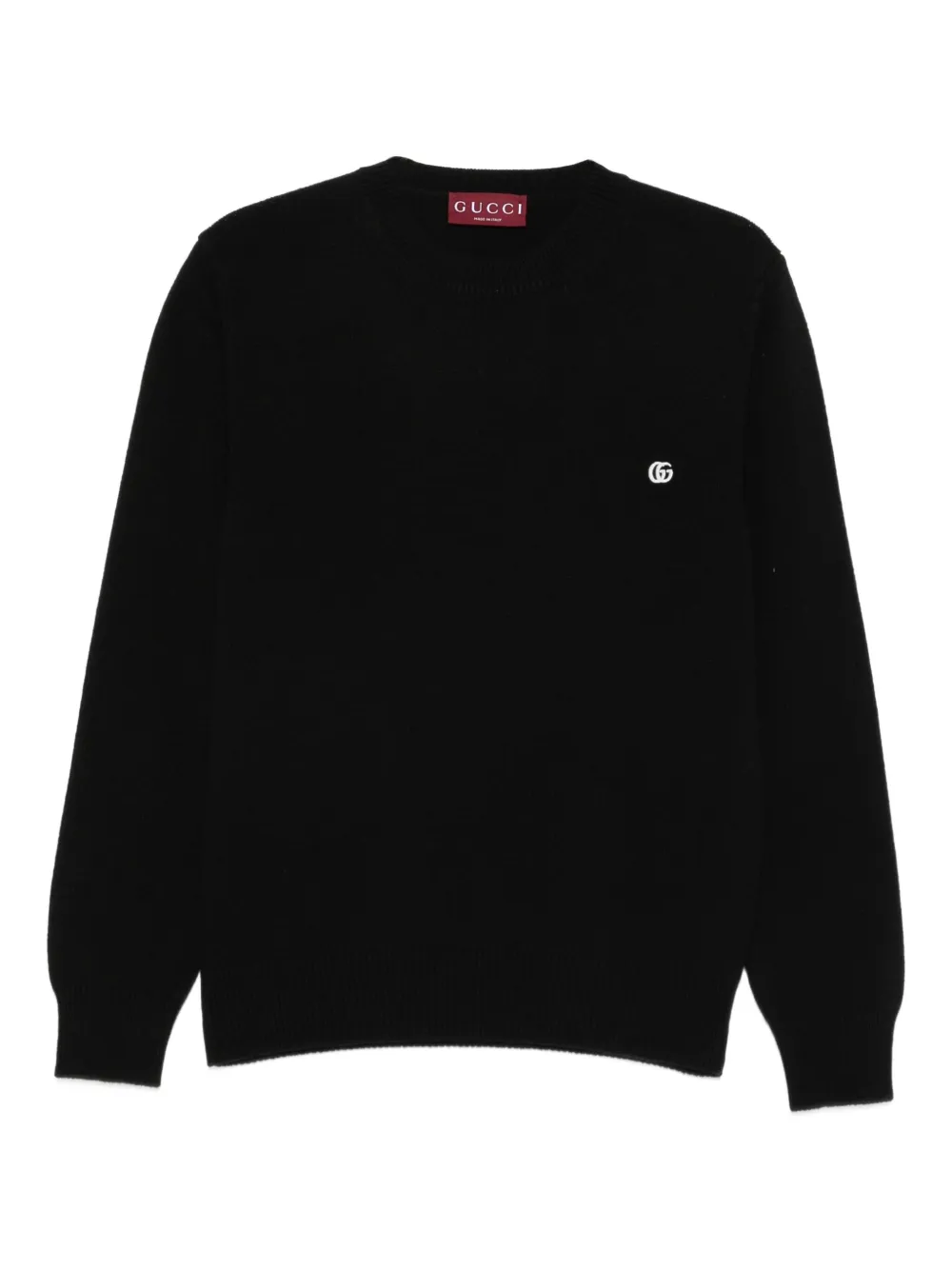 Gucci logo-plaque crew-neck sweater | Black | Image 1