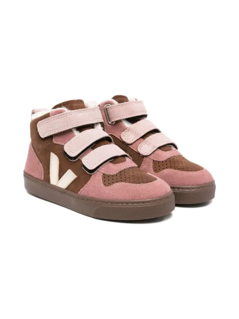 VEJA Kids V-10 suede touch-strap sneakers