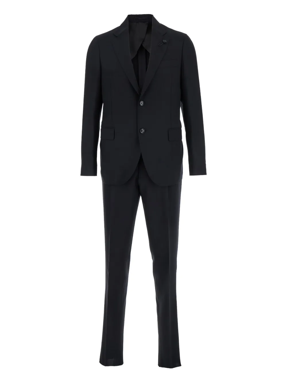 Lardini single-breasted virgin wool-silk blend suit Zwart