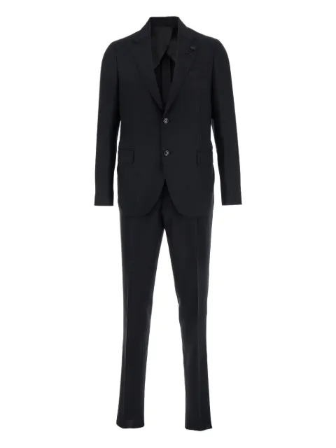 Lardini single-breasted virgin wool-silk blend suit
