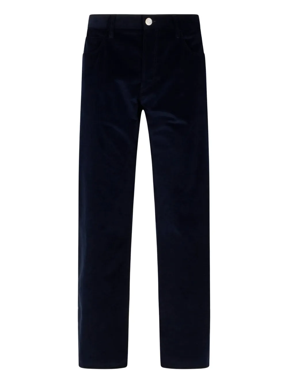 Giorgio Armani logo-patch corduroy trousers Zwart