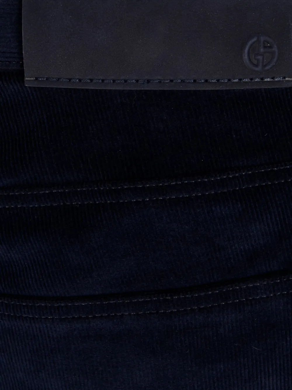 Giorgio Armani Logo-patch Corduroy Trousers In Black