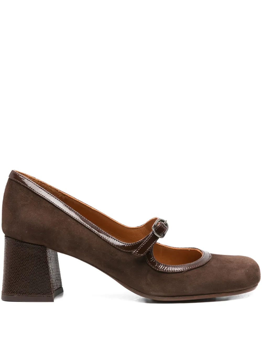 Chie Mihara 40mm block-heel buckled pumps Brown