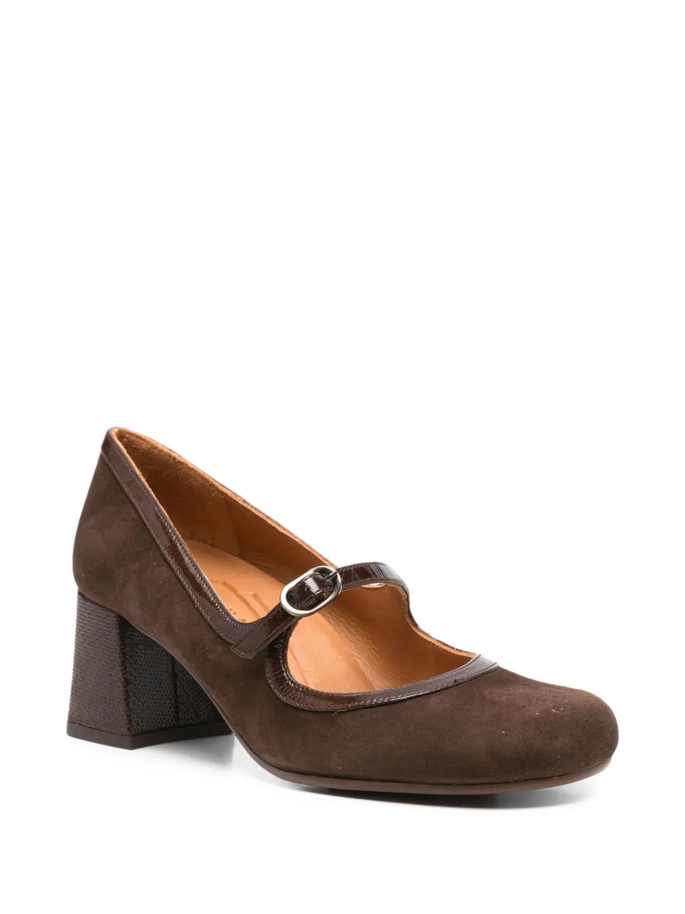 Chie Mihara 40mm block-heel buckled pumps Brown