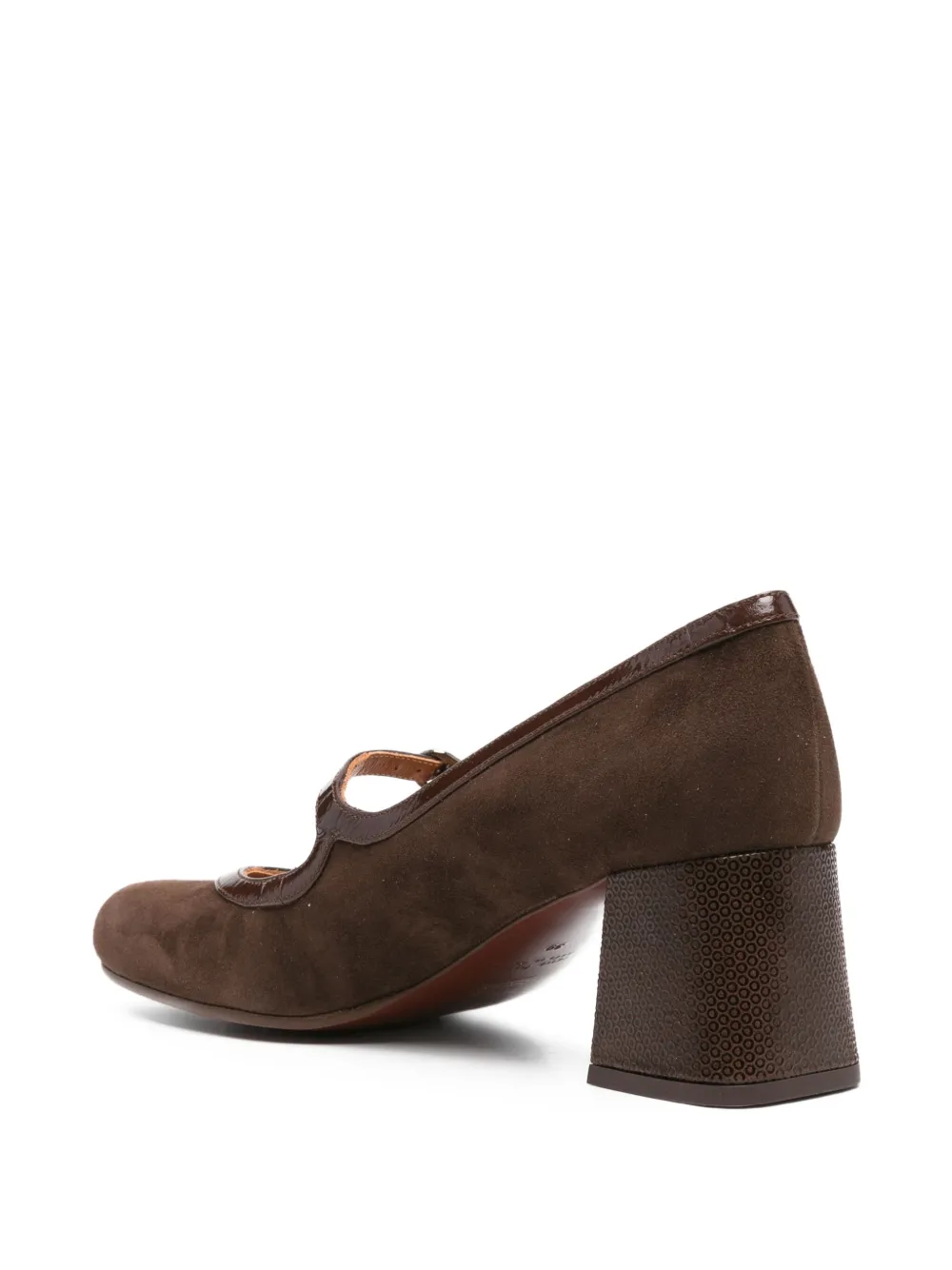 Chie Mihara 40mm block-heel buckled pumps Brown