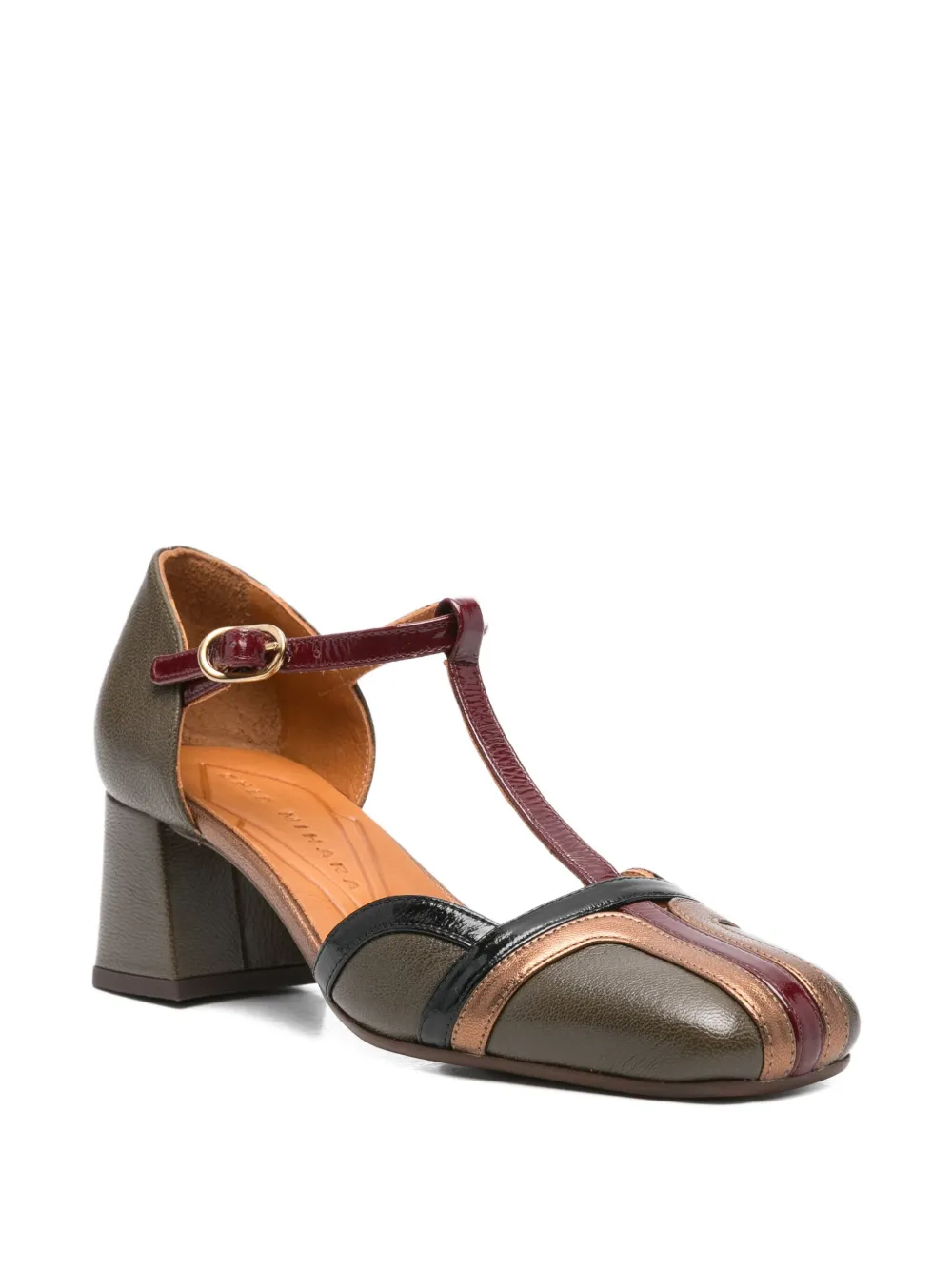 Chie Mihara 45mm T-bar block-heel pumps Green