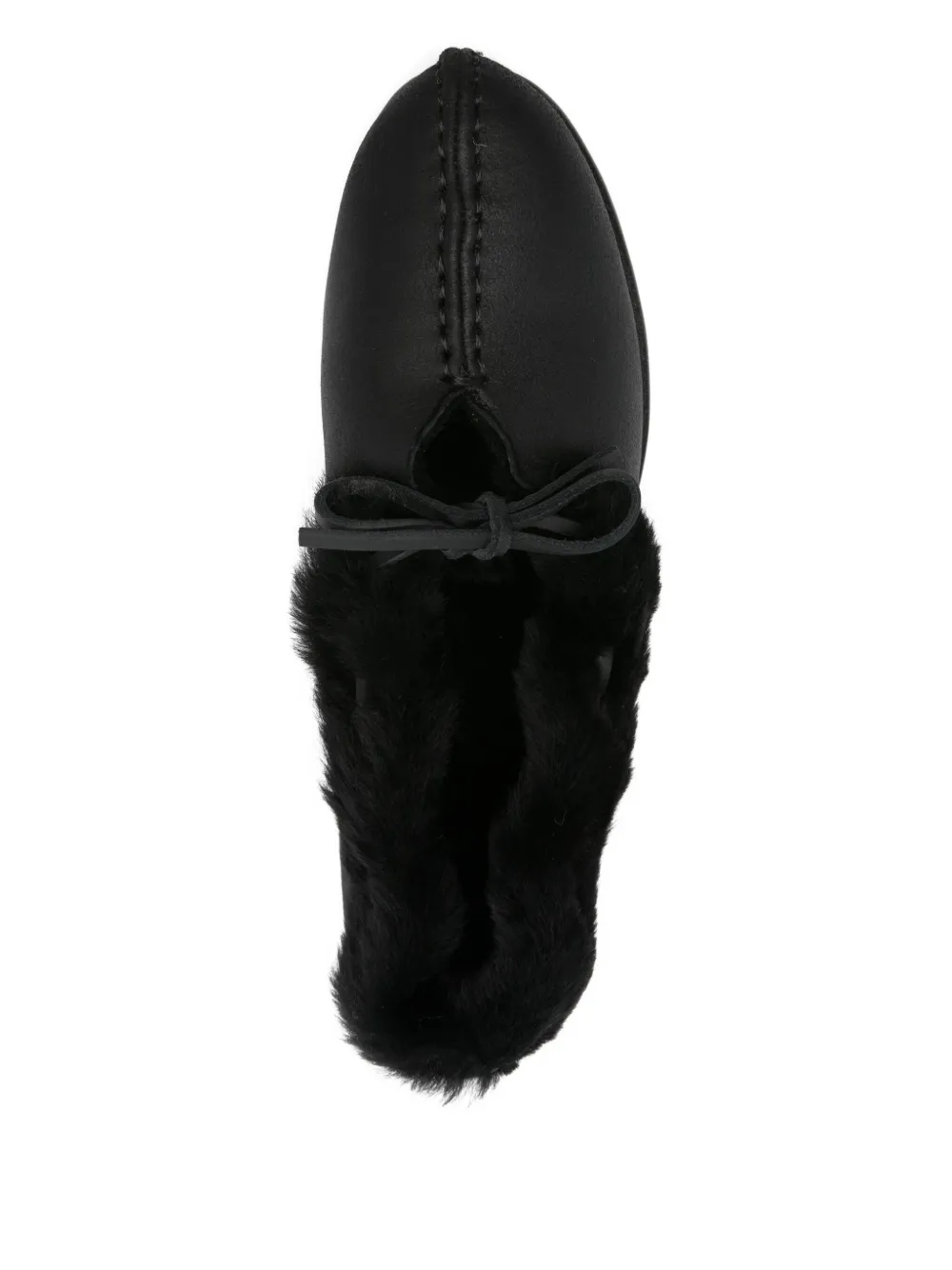 Hereu fur-trimmed leather loafers Black