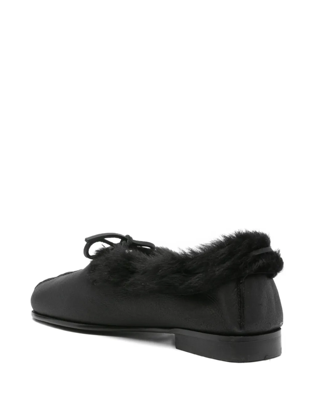 Hereu fur-trimmed leather loafers Black