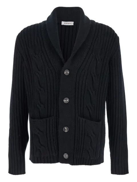 Kangra cable-knit shawl-collar cardigan
