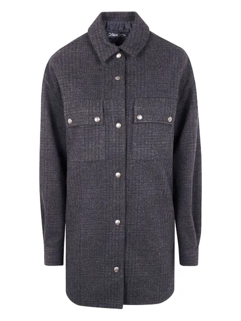 DRHOPE button-fastening check-print jacket