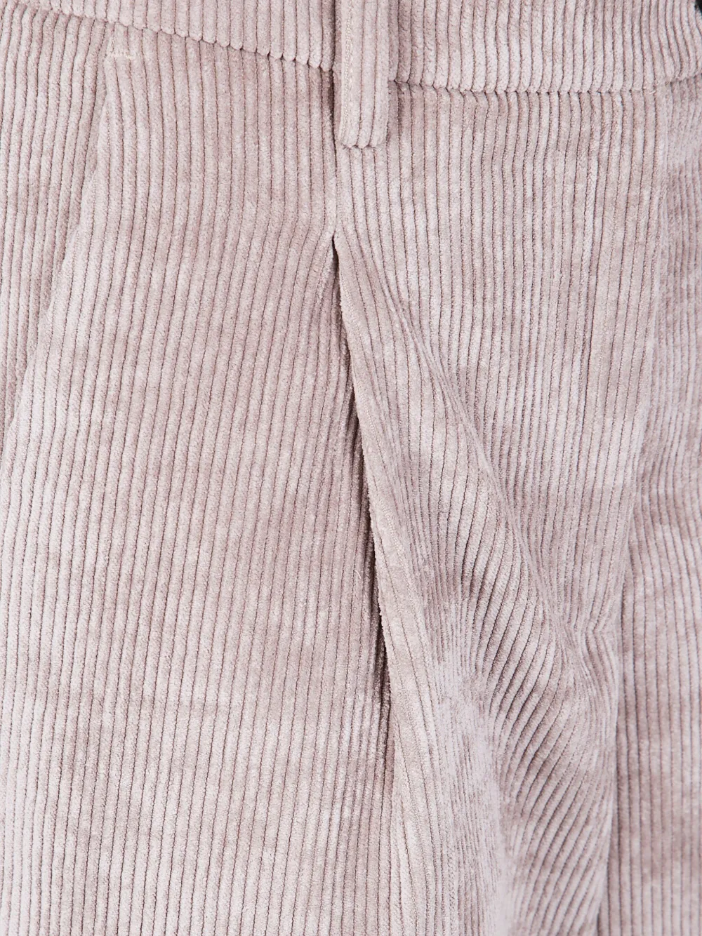 Drhope Pleated-front Corduroy Trousers In Pink