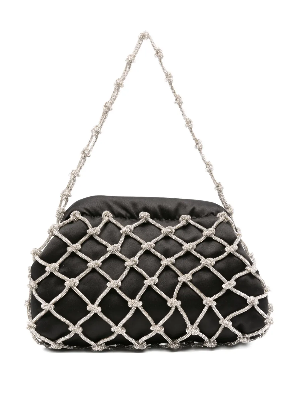 crystal-embellished satin clutch