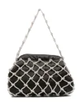 Rosantica crystal-embellished satin clutch - Black