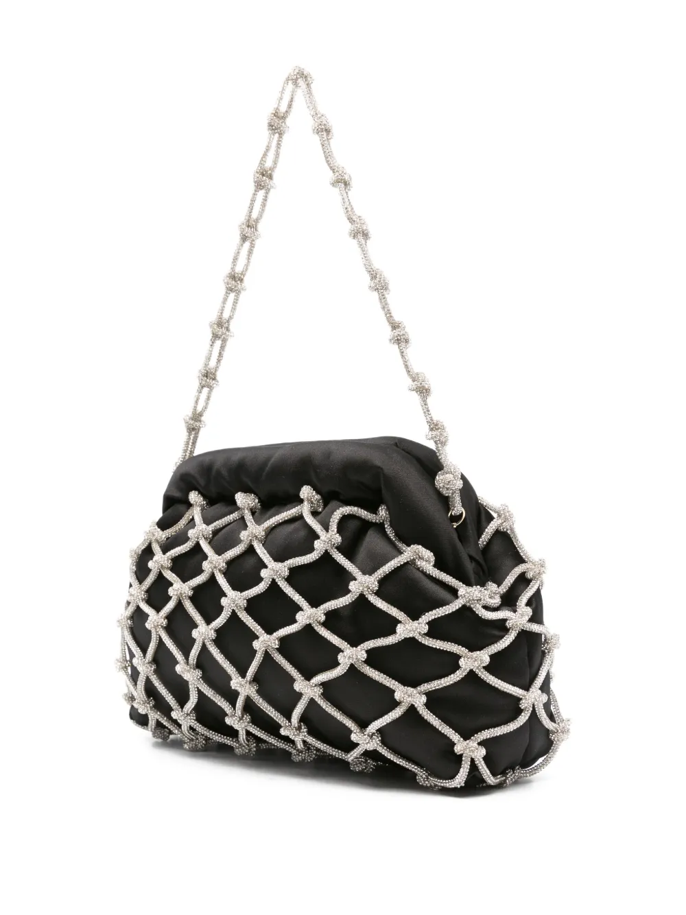 Crystal-Embellished Satin Clutch